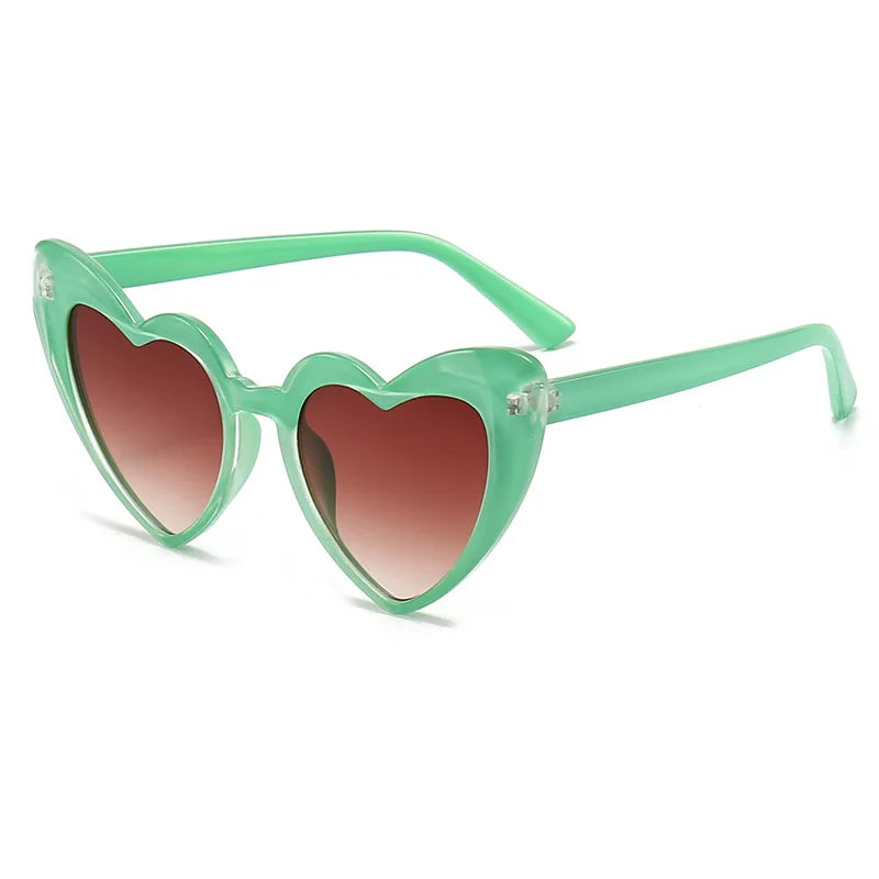 Love European American Ins Heart Sunglasses Women Cross-Border New Hip-Hop Concave Convex Black Sunscreen Sunglasses Unisex