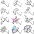 Gaby Silver Plated Surgical Steel Nose Piercing Ring Stainless Steel Nose Studs for Women Wholesale Body Piercing Jewelry
