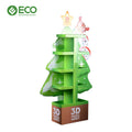 Eco-Friendly Floor Cardboard Christmas Display Stand Christmas Tree Display Sign Advertising Stand