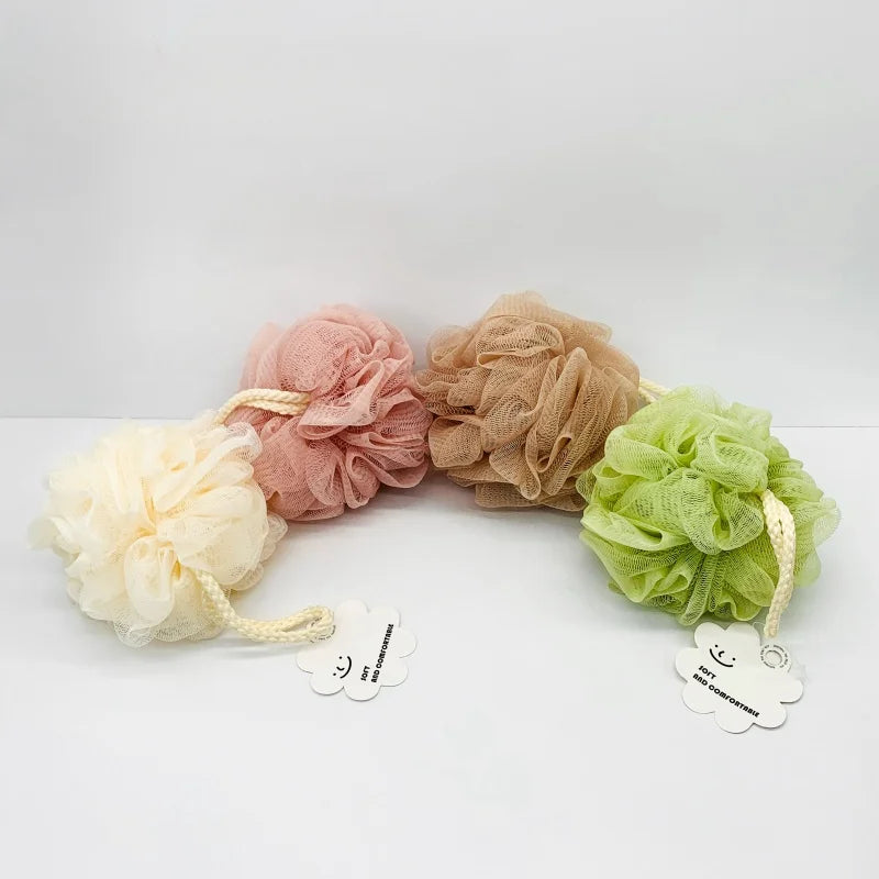 UUYP Private Label Bathroom Ball Foam Icecream Scrub Vegan Shower Loofah Flower Bathing Bath Best Selling Brushes Sponges