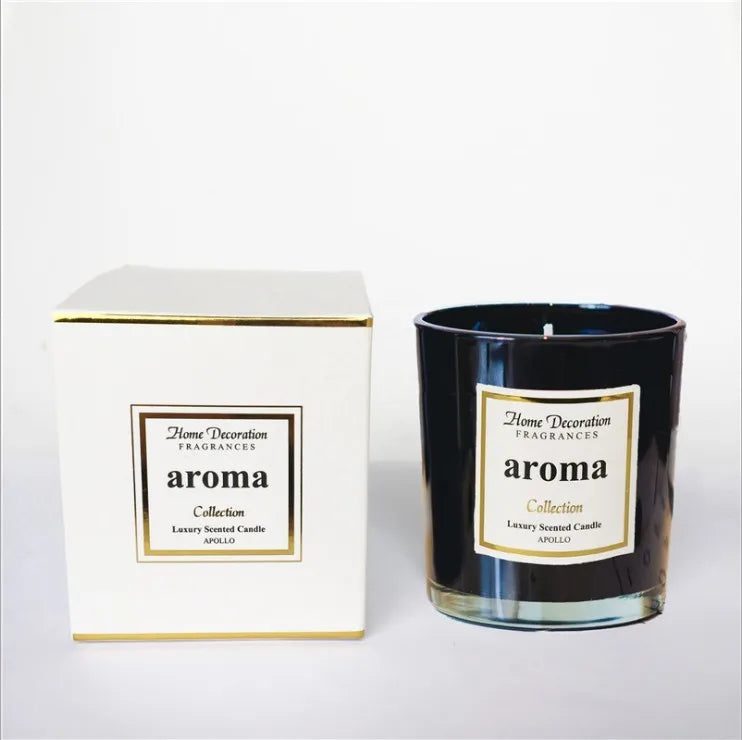 Custom Made Luxury Candle Holder Glass Clear Candle Jar with Box Packing