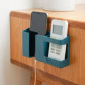 Double Layer Wall Mount Phone Holder Bedside Audio-Video Remote Control Storage Box Wall Phone Stand