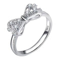Fashion Stackable Bow Tie Engagement Ring Women Copper Cubic Zirconia CZ Ribbon Bow Knot Infinity Wedding Promise Ring