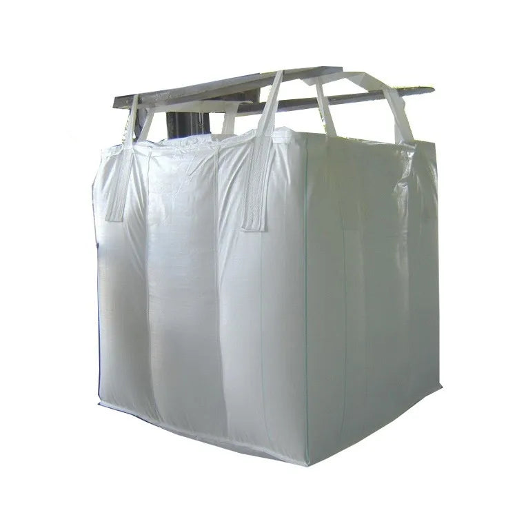Food Grade Jumbo Bulk Bags 110x110x120 PP Material Flat Bottom FIBC for 1500kg Load Safety Factor 5:1 Cross Corner Loop for