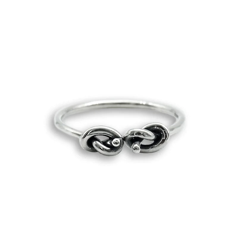 925 Sterling Silver Open Ring Double Bowknot Retro Temperament Personality Fashion Jewelry Wholesale