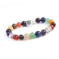 7 Chakra 8MM Stone Bracelet with Lion Head Natural Stone Beads Hamsa Hand of Fatima Bracelet Set