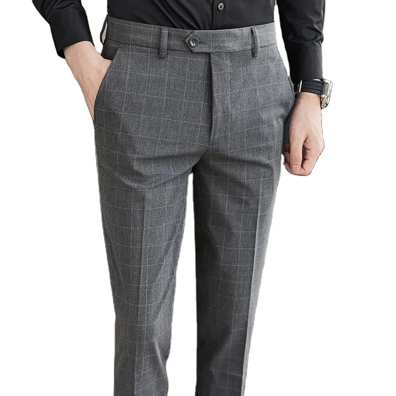 Wholesale High-endg Hih Quality Light Luxury Design Straight hang Down Business Casual Men's Suit Pants