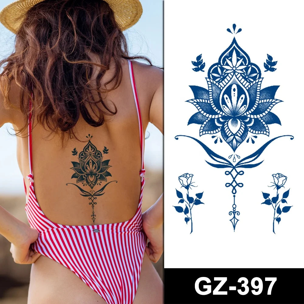 QYTAT Temporary Waterproof 100% Safe Non-toxic Body Makeup Lasting 15 Days Plant Based Jagua Semi Permanent Temp Tattoos Custom