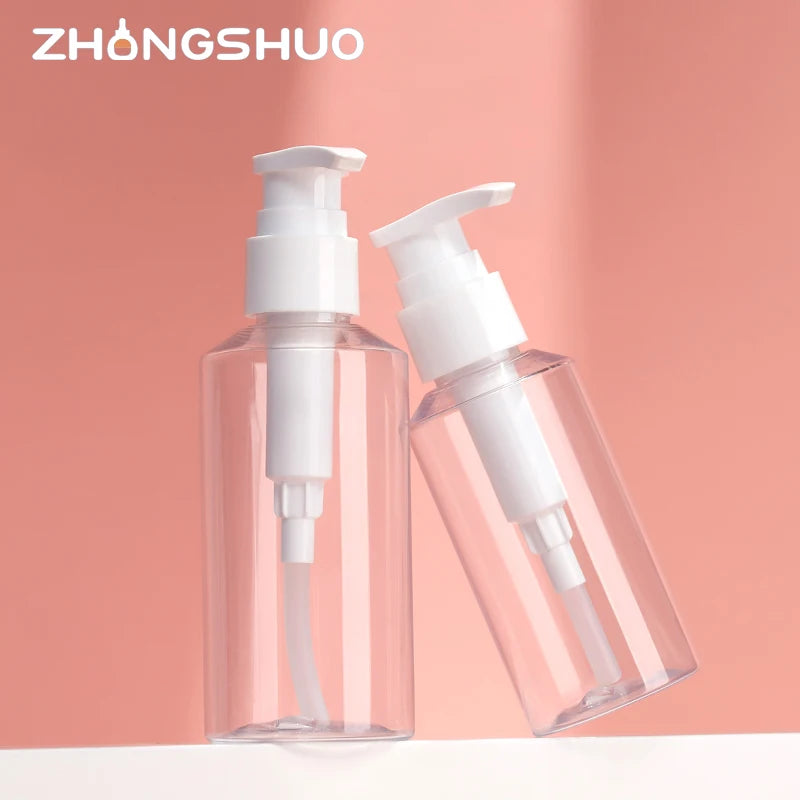 Wholesale Clear Body Lotion Empty Bottle with White Pump Slanted Shoulder Cosmetic Packaging 100ml 150ml Hand Wash Bottles