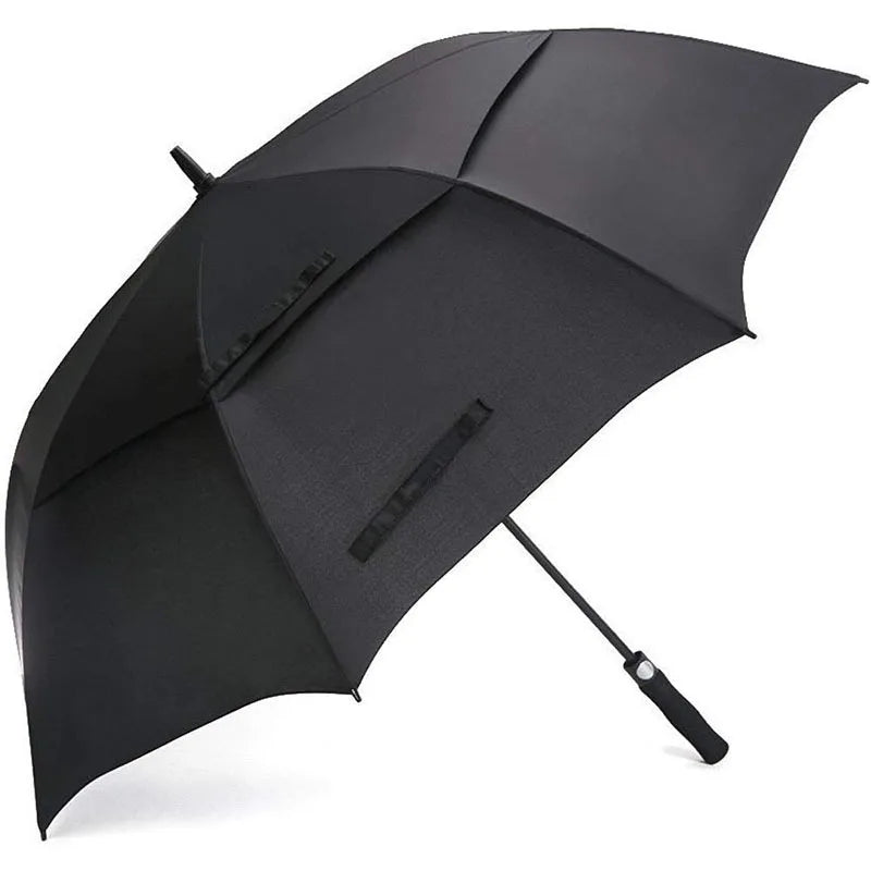 62/68 Inch Automatic Open Straight Extra Large Oversize Double Canopy Vented Windproof Heavy Duty Waterproof Stick Golf Umbrella