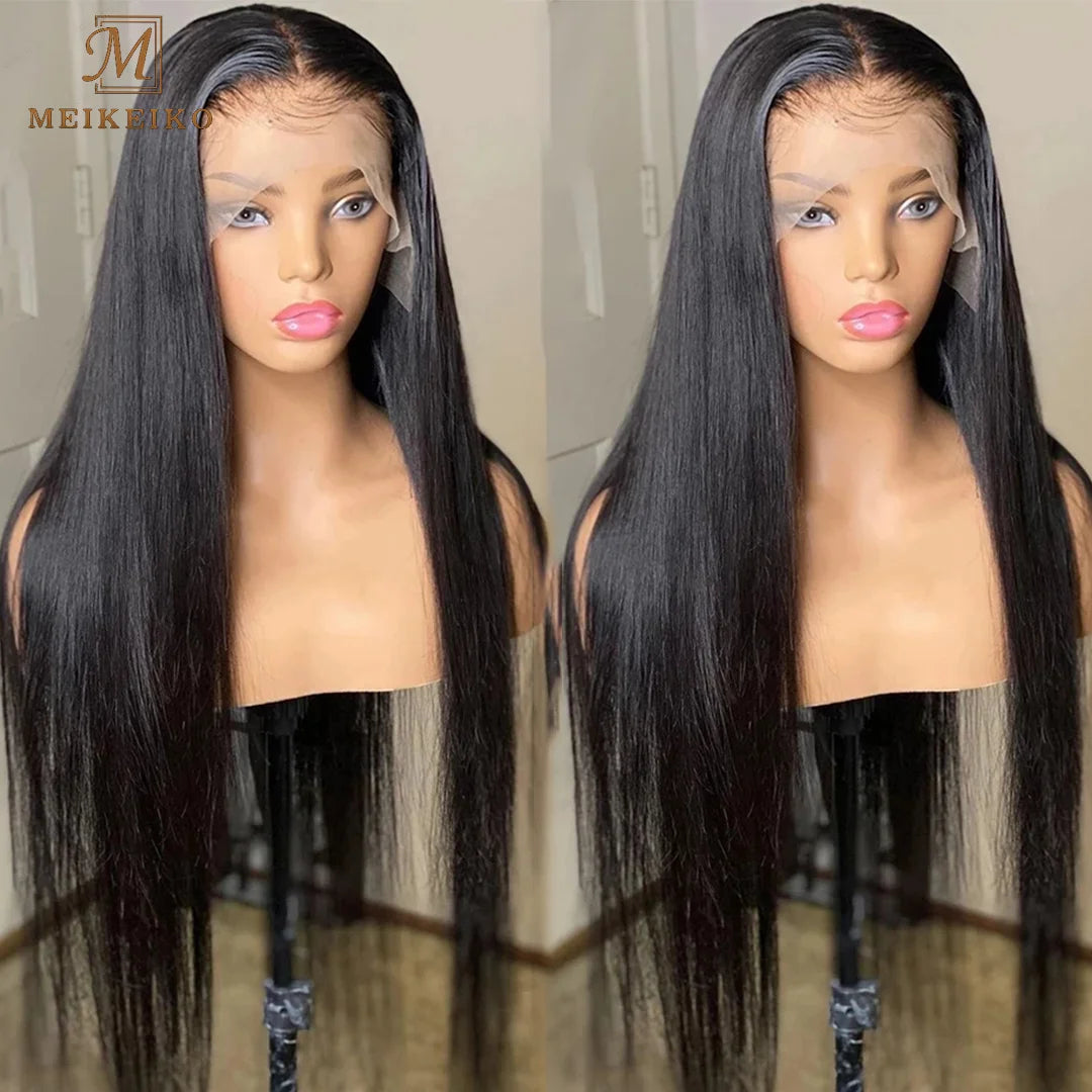 13x4 Straight Lace Front Wig Human Hair Transparent Lace Frontal Wig Human Hair Wigs for Women 180% Density
