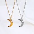 Boho Dainty Crescent Moon Necklace Gold Plated Small Cute Double Horn Pendant Half Moon Necklace for Women Minimalist Jewelry