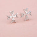 Fashion 925 Sterling Silver Cross Studs Earring