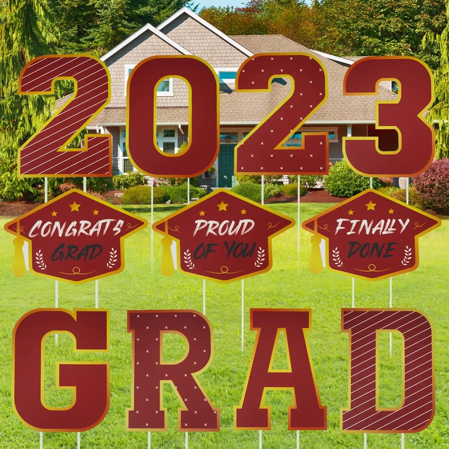 18x24 Custom Graduation Yard Sign 2023 Decorations Congrats Grad Yard Lawn Signs with Stakes