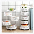360 Degree Rotating Dual Metal Storage Cart Multi-Function Design for Bathroom Use-for Fruit Coffee Storage Dropshipping