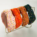 New Valentine's Day Headband Fashion Hand Stitched Glass Tube Headband Temperament Wide Edge Hair Accessories Wholesale