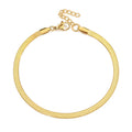 Delicate 18K Gold Plated Stainless Steel Snake Chain Bracelet Waterproof Jewelry Herringbone Ankle Bracelets for Women
