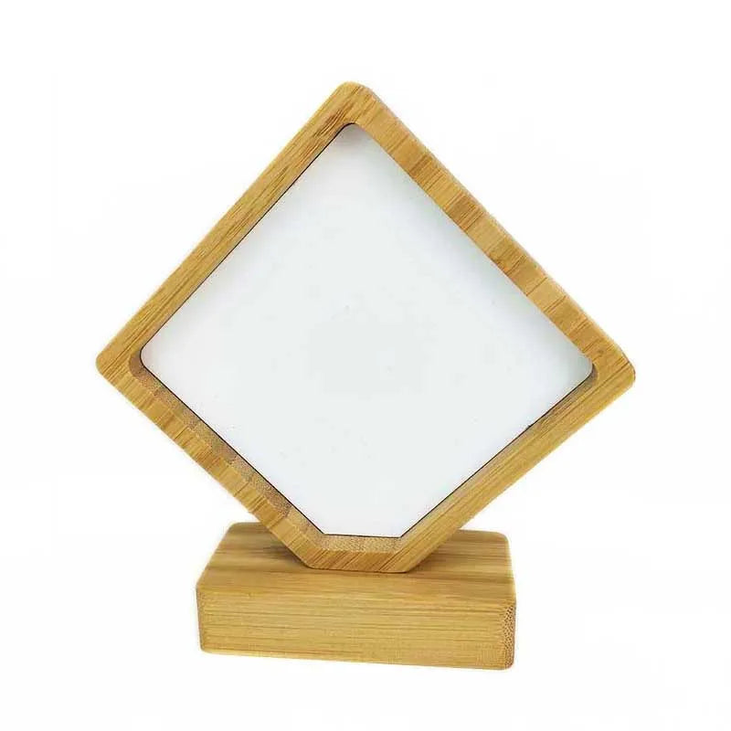 Qualisub Factory Price Square Shape Bamboo Photo Frame Sublimation Bamboo Photo Frames Blank with Magnetic for Heat Press