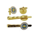 Manufacturer Custom Company Logo Metal Design Luxury Men Gift Brass Soft Enamel Tie Clip and Cufflinks for Suits and Ties