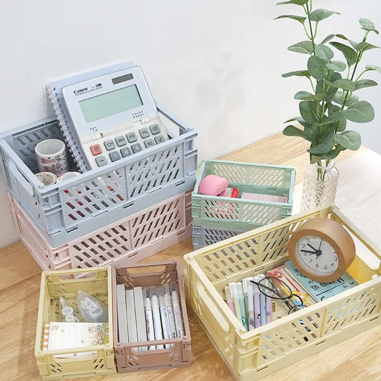 Large Foldable PP Plastic Desktop Storage Basket Modern Design Cut Out Frame Popular for Daily Home Use