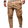 2024 Cross Border Men's Casual Elastic Drawstring Sports Pants Autumn Winter Three-Dimensional Patch Pocket Long Small Leg New