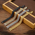 High Quality Polishing Stainless Steel WaterProof 15mm Width Watch Bracelet for Men
