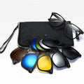 5 1 One Frame 5 Different Polarized Lenses Magnetic Half-Frame Lightweight Sunglasses Clips for Multi-Vision Cartoon Decoration