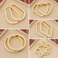 Fashion Zircon Women's Earrings Geometric Stainless Steel 18K Gold Earrings Simple Jewelry Accessories Gift