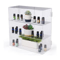Modern 2 Tiers Clear Acrylic Countertop Display Case Cabinet with Locking Hinged Doors