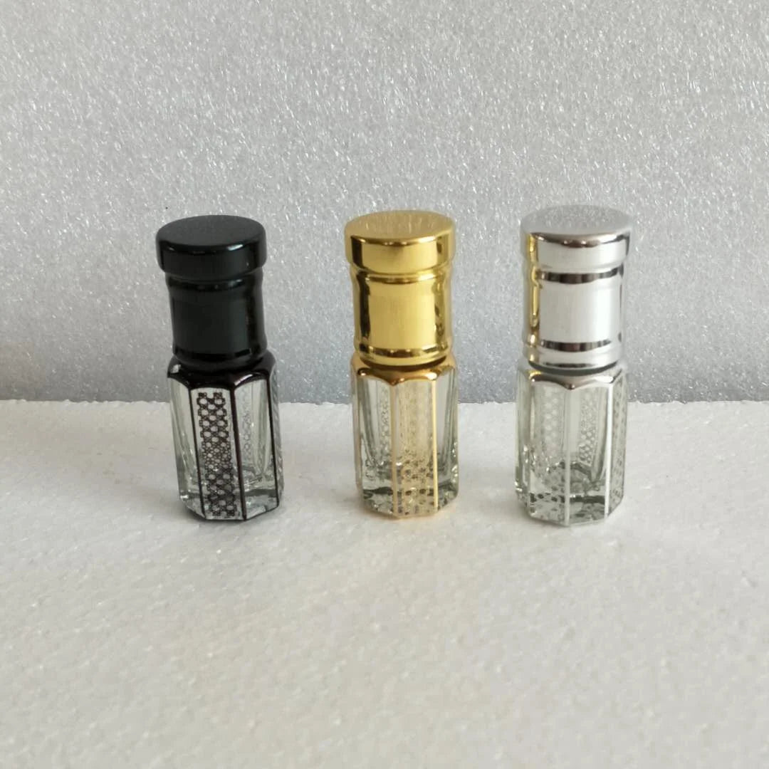 Wholesale 3ml6ml12ml Customized Logo Octagonal Shape Attar Perfume Oil Glass Bottle Arabian Oud Bottle With Glass Stick MegaBDM