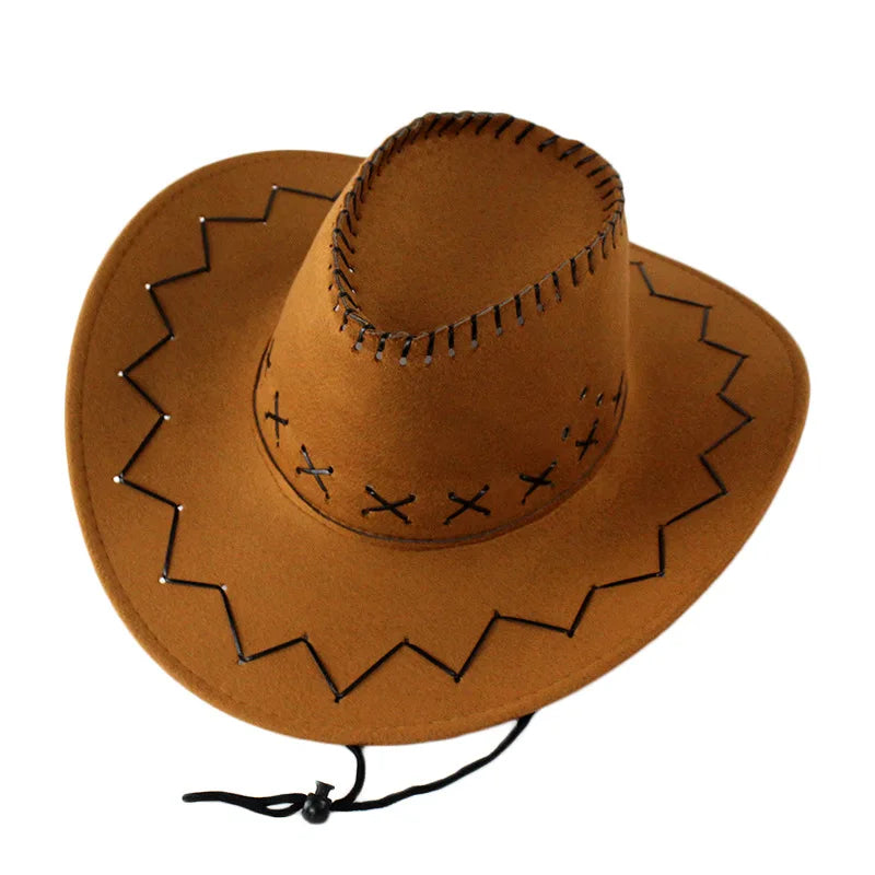 Western Cowboy Hat Knight Cap for Men and Women Big Edge Outdoor Performance Big Brim Tourist Sun Hat