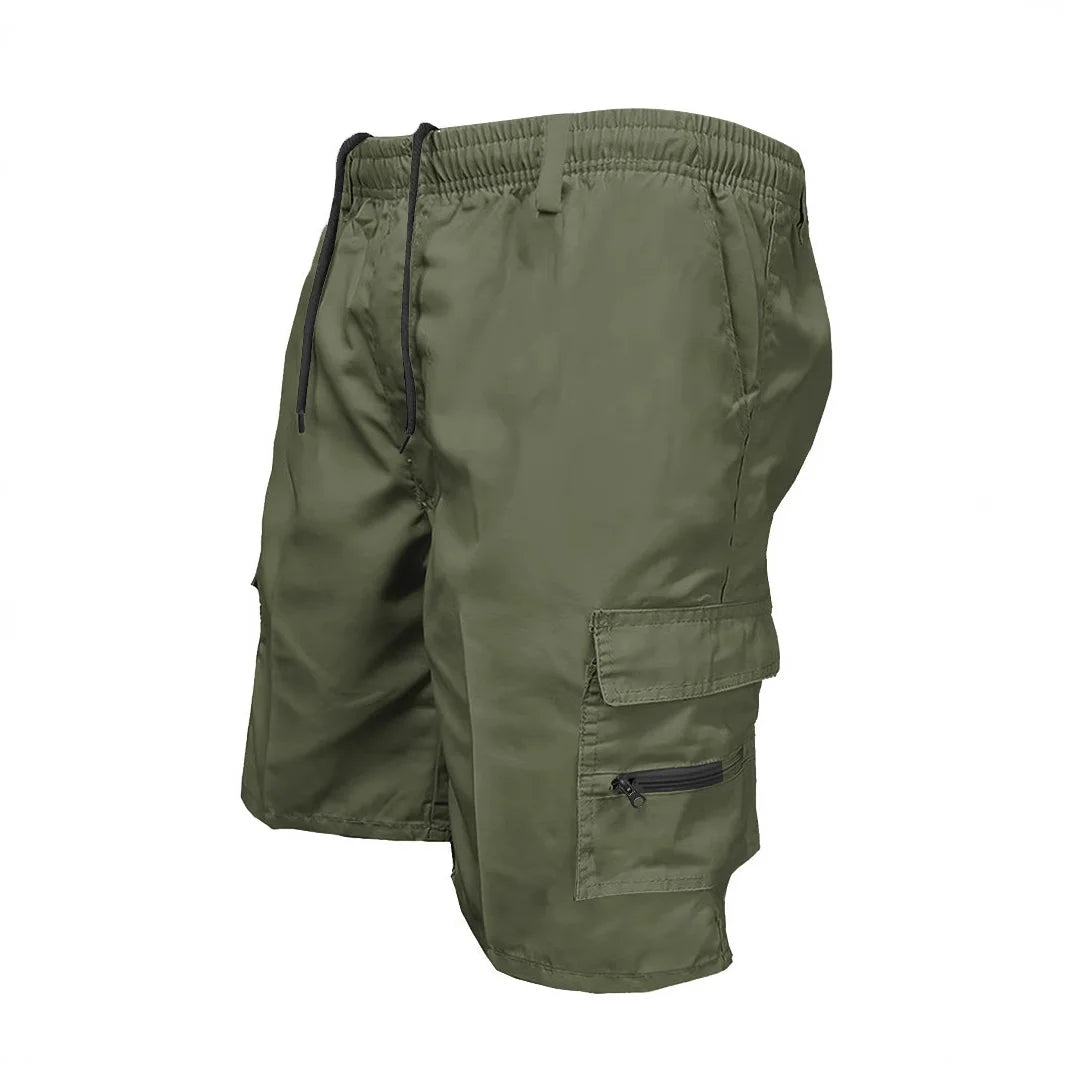 Men's Casual Outdoor Cargo Shorts Classic Drawstring Summer Work Short with Multi Pockets Hiking Fishing Camping Travel Shorts