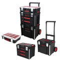 Vertak 3in1 Stackable Empty Tool Box Durable Multi-Layer Waterproof Trolley Mobile Toolbox Rolling Storage Organizer With Wheel