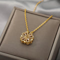 18k Gold Women Necklace Jewelry 2 Shapes CE Mama Pendant Crystal Heart Necklace Jewelry Gift
