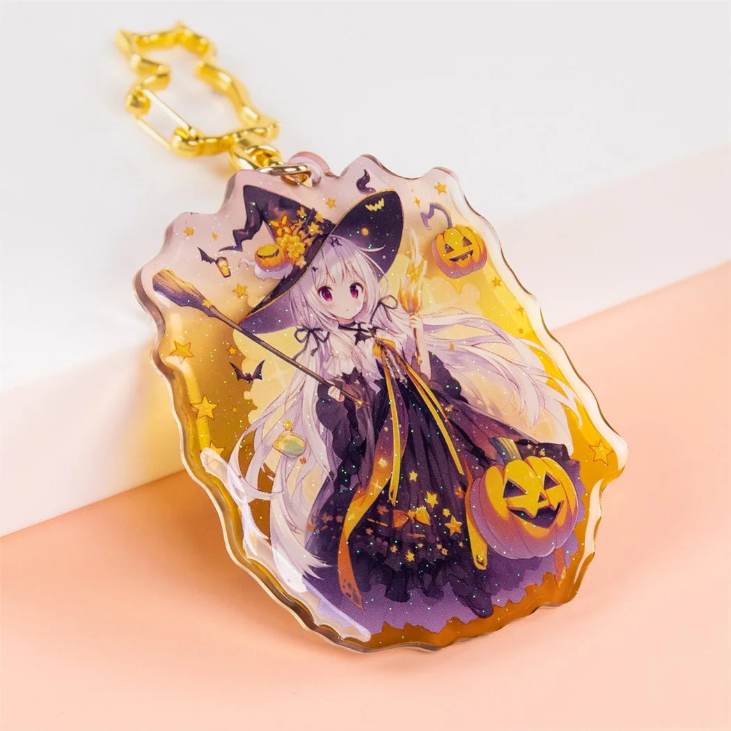 Printed Rainbow Holographic Acrylic Charm Custom Anime Acrylic Keychain With Hologram