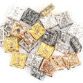 50pcs Gold Color Silver Color Square Rhinestone Rondelle Crystal Spacer Beads for Jewelry Making DIY Bracelet Necklace Accessory