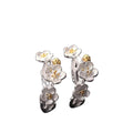 Real 925 Sterling Silver Jewelry Plum Branch Flowers Earrings for Women Stud Set Fine Jewelry Boucle D'oreille