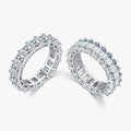 Solid 925 Sterling Silver Exquisite Luxury Emerald Cut High Grade Zirconia Ring Wedding Engagement Fine Jewelry for Women