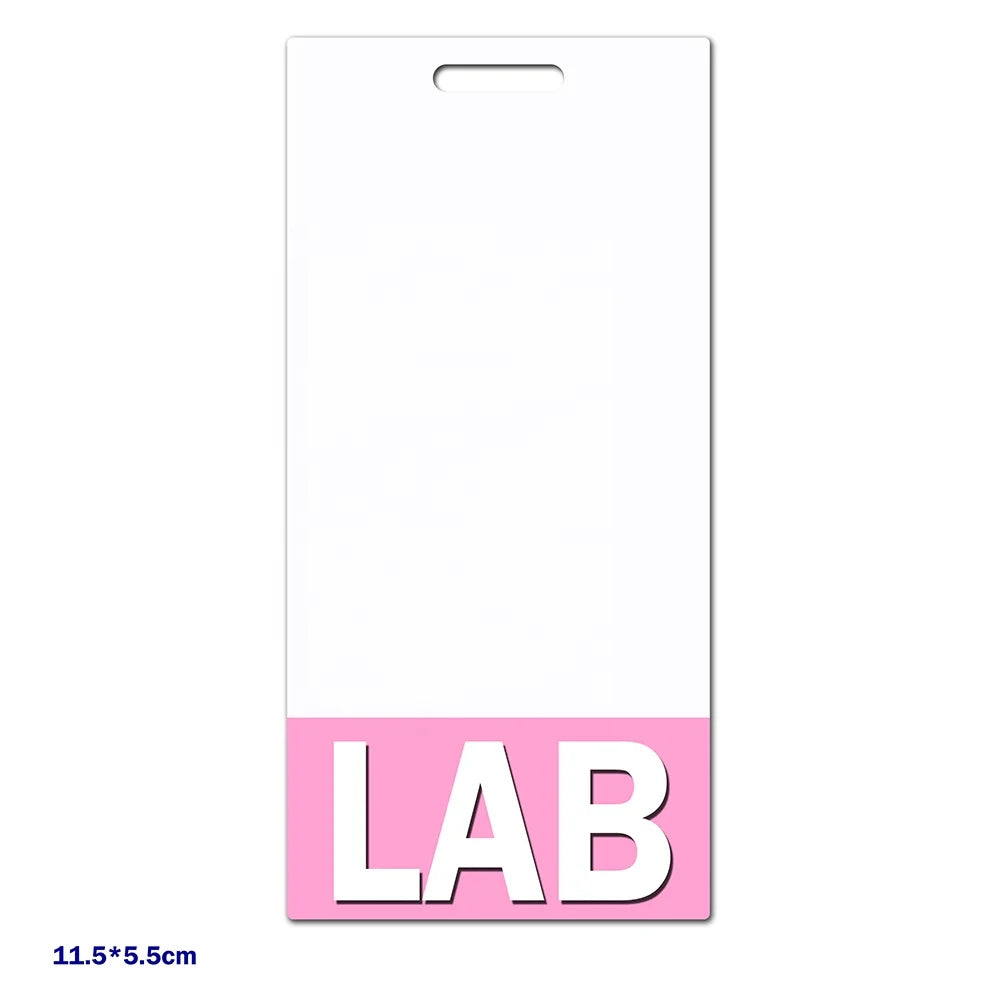 Custom Name Tag MA LAB Phlebotomy Trichologist Vertical Pink Border Badge Buddy Hospital Work Accessory Office Supply