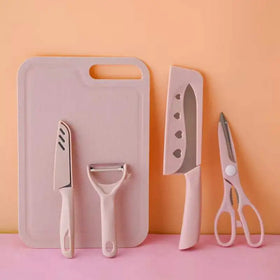 Five-piece Kitchen and Household Multi-purpose Knife and Cutting Board Set