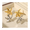 Titanium Steel PVD Gold Plating Geometric Hollow Starfish Stud Earrings for Women Stainless Steel 316L Acero Inoxidabel