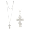 Orthodox Priest Cross Pendants Necklace Pectoral Chain Catholic Religious Jewelry With Chain Silver Planting