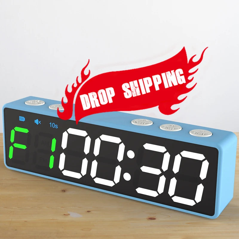 Custom Color 1 Inch Mini Portable Digital Countdown Kichen Timer LED Home Gym School Fitness Workout Interval Timer With Logo
