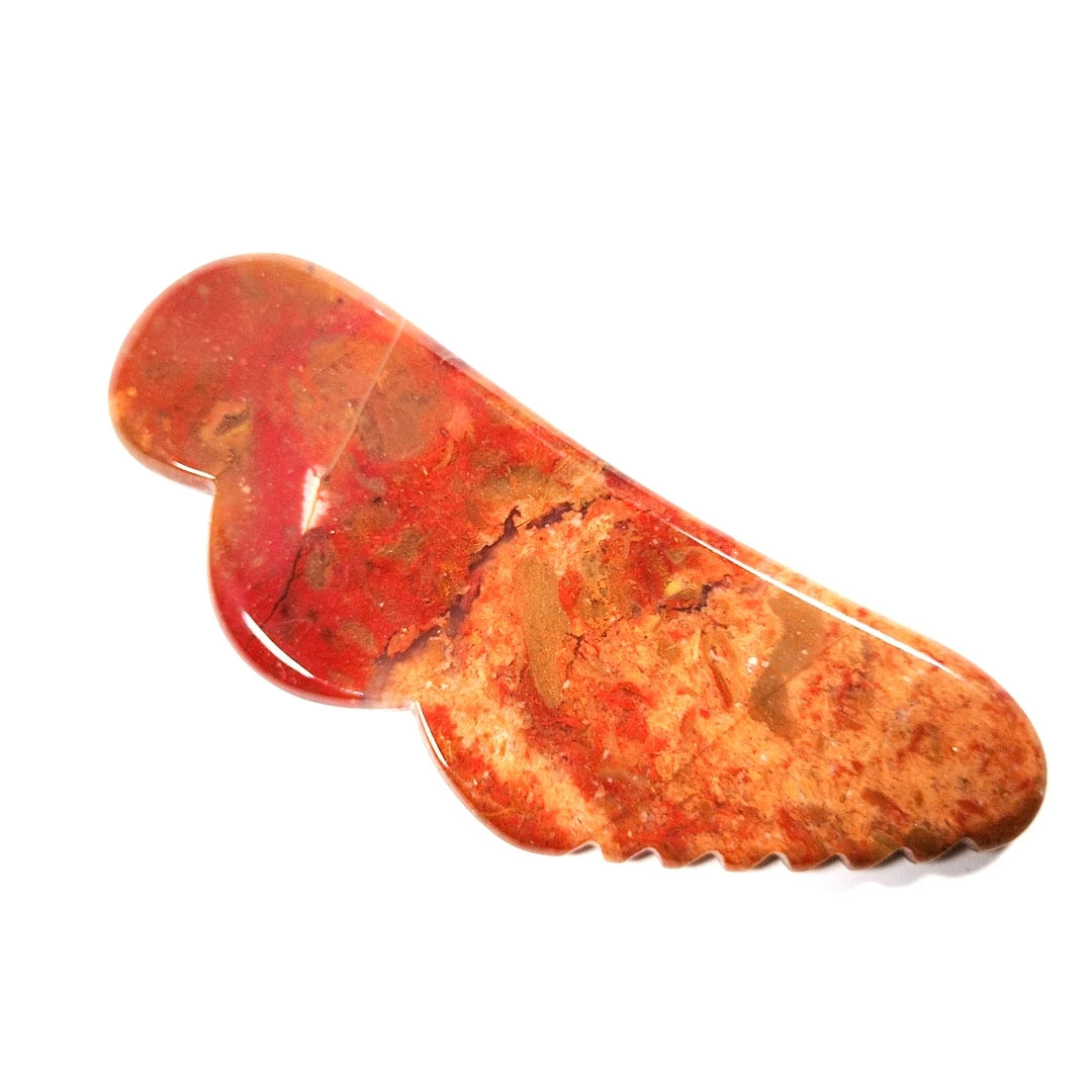 HY Online Shop Gua Sha Jagged Mookaite jasper Massage Tool Jagged Wing Guastone