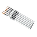 Silver Metal Handle Kolinsky Sable Acrylic Nail Art Brush No 2/4/6/8/10 Acrylic Powder DIY Nail Drawing Pen