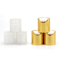 Hot Sale 28/410  28mm Plastic  Disc Press Top Cap for Cosmetic Bottle Electroplate Lotion Cap