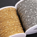 Shinny 18K Embossed Thin Chain Sequin Stainless Steel Side Clip for DIY Ladies Jewelry Decorative Findings & Components