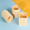 Creative Retro DIY Wooden Pen Holder Handmade Round Calendar Pen Stand