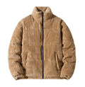 Brown Corduroy  Padding Bomber Jacket  Warm Jacket Man in Winter
