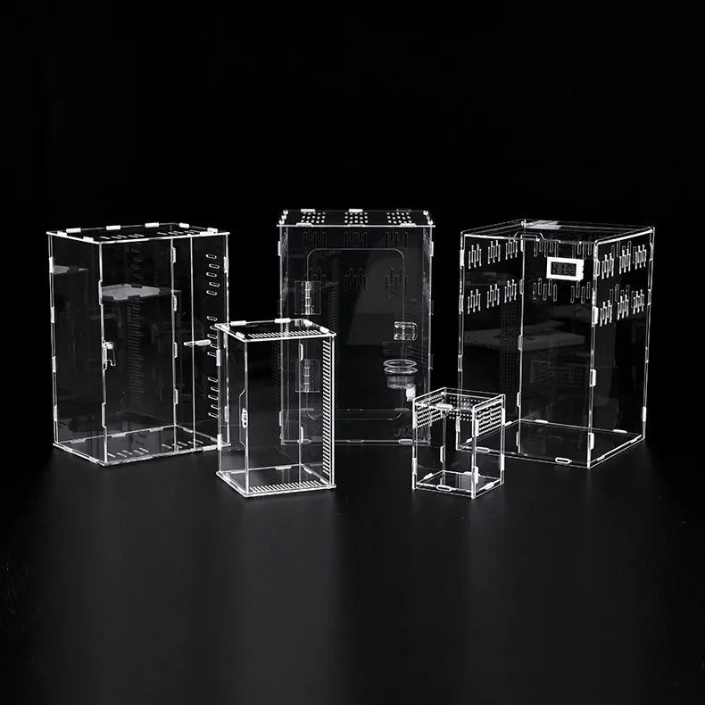 Muilt-sizes Acrylic Reptile Enclosure Breeding Box Terrarium Cage for Frog Spider Insect Acrylic Reptile Cage